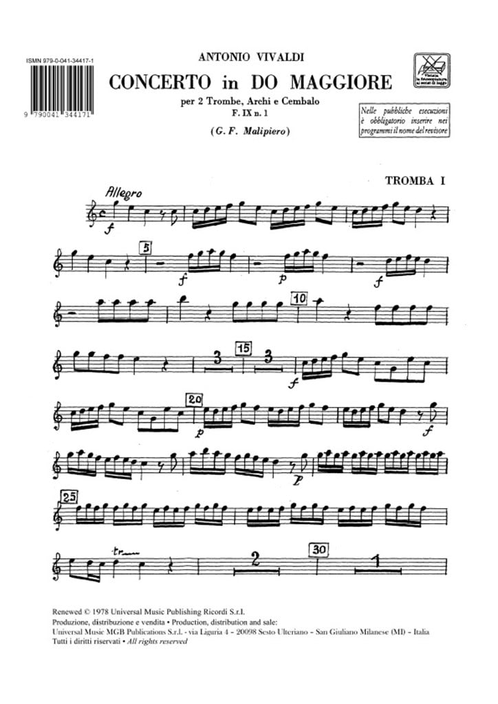 Concerto in Do Maggiore RV 537 (F IX, 1 - T 97)